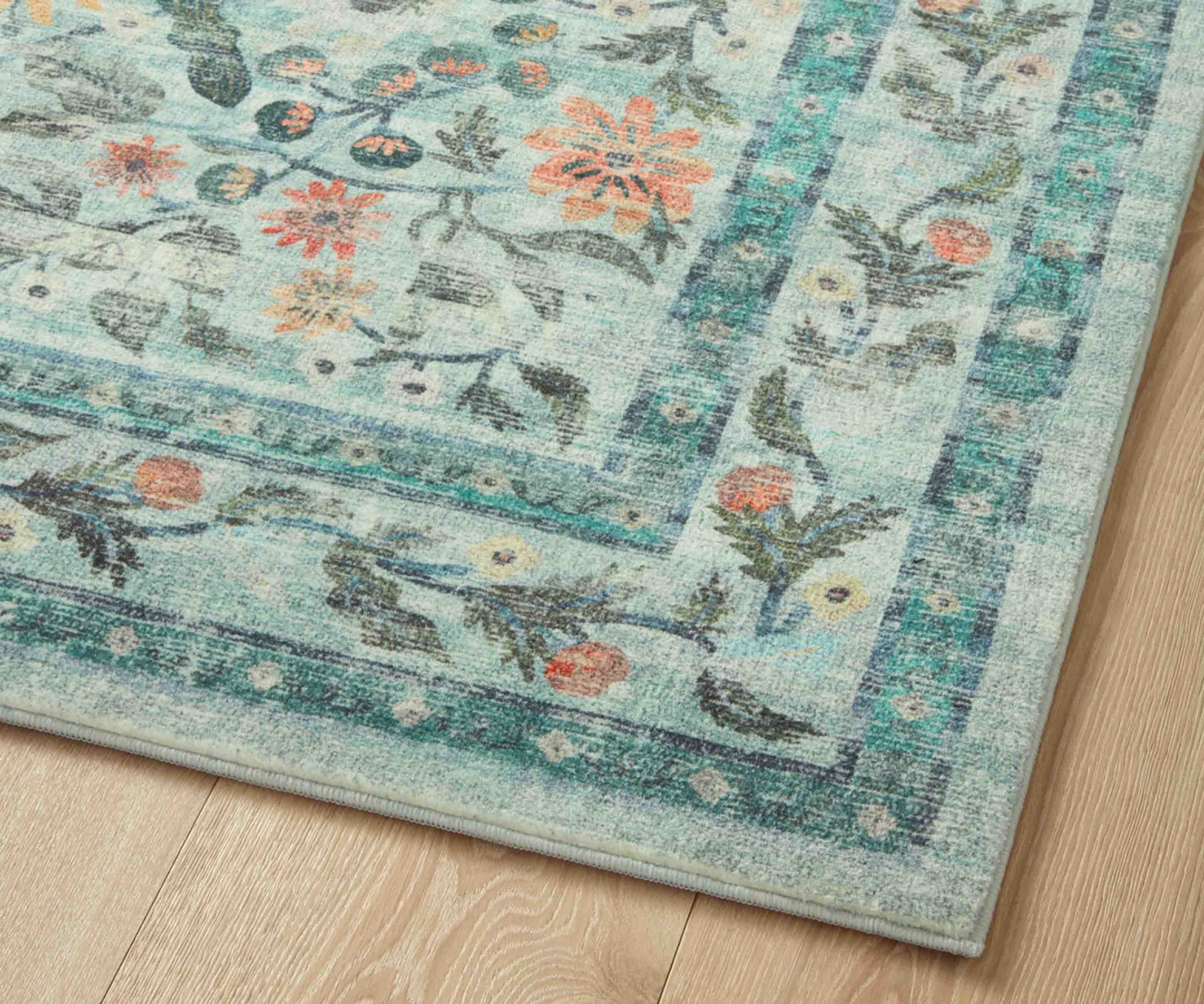 Courtyard Eve Printed Rug - Sage