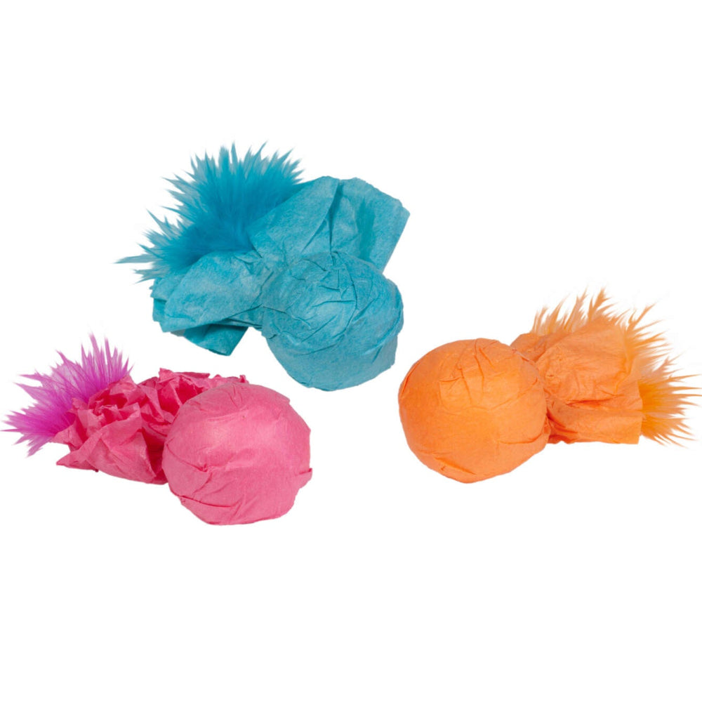 Kylie's Feathered Rattle Ball Cat Toys - 3 pc.