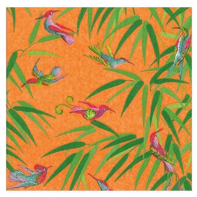 Birds in Paradise (Orange) Paper Napkins