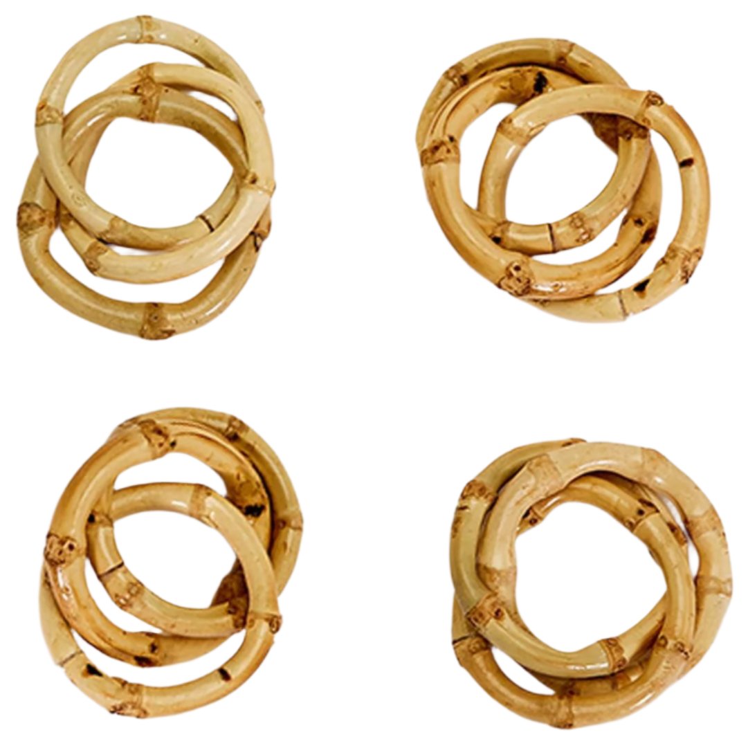 Natural Bamboo Bangle Trio Napkin Rings - 4 pc.