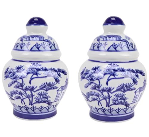 Ceramic Ginger Jar Salt & Pepper Shakers