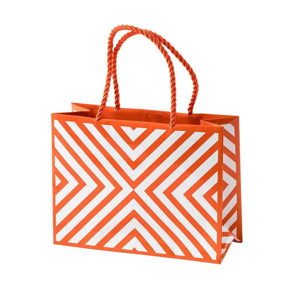 Coral Chevron Gift Bag