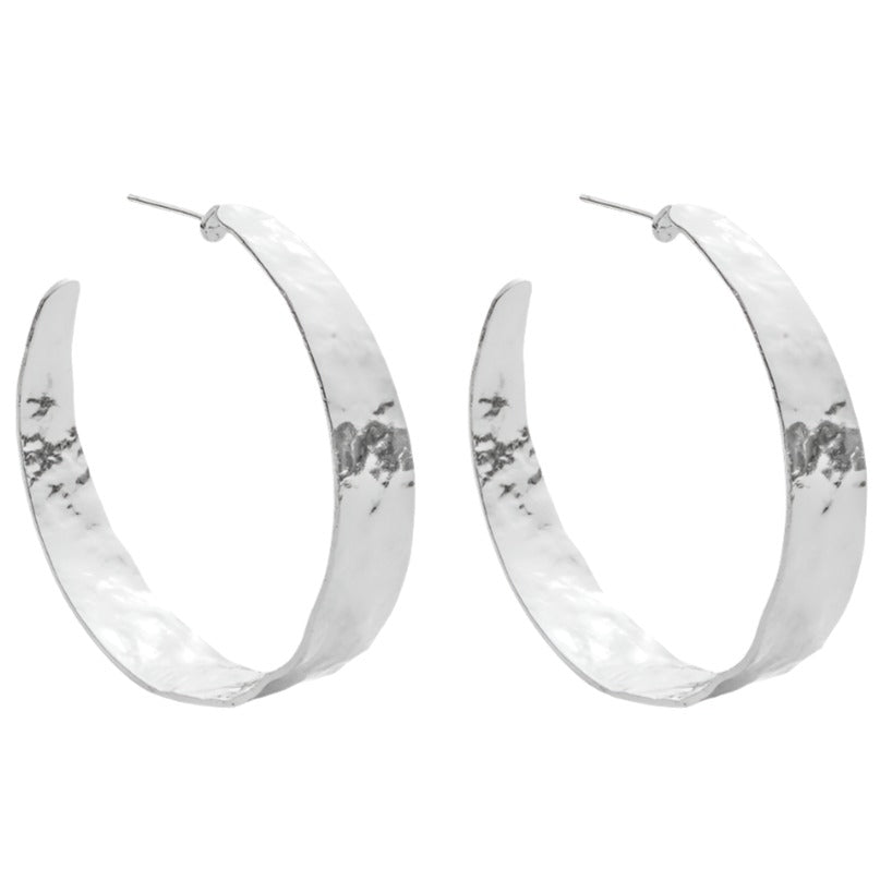 Wide Gilded Hoop Earrings