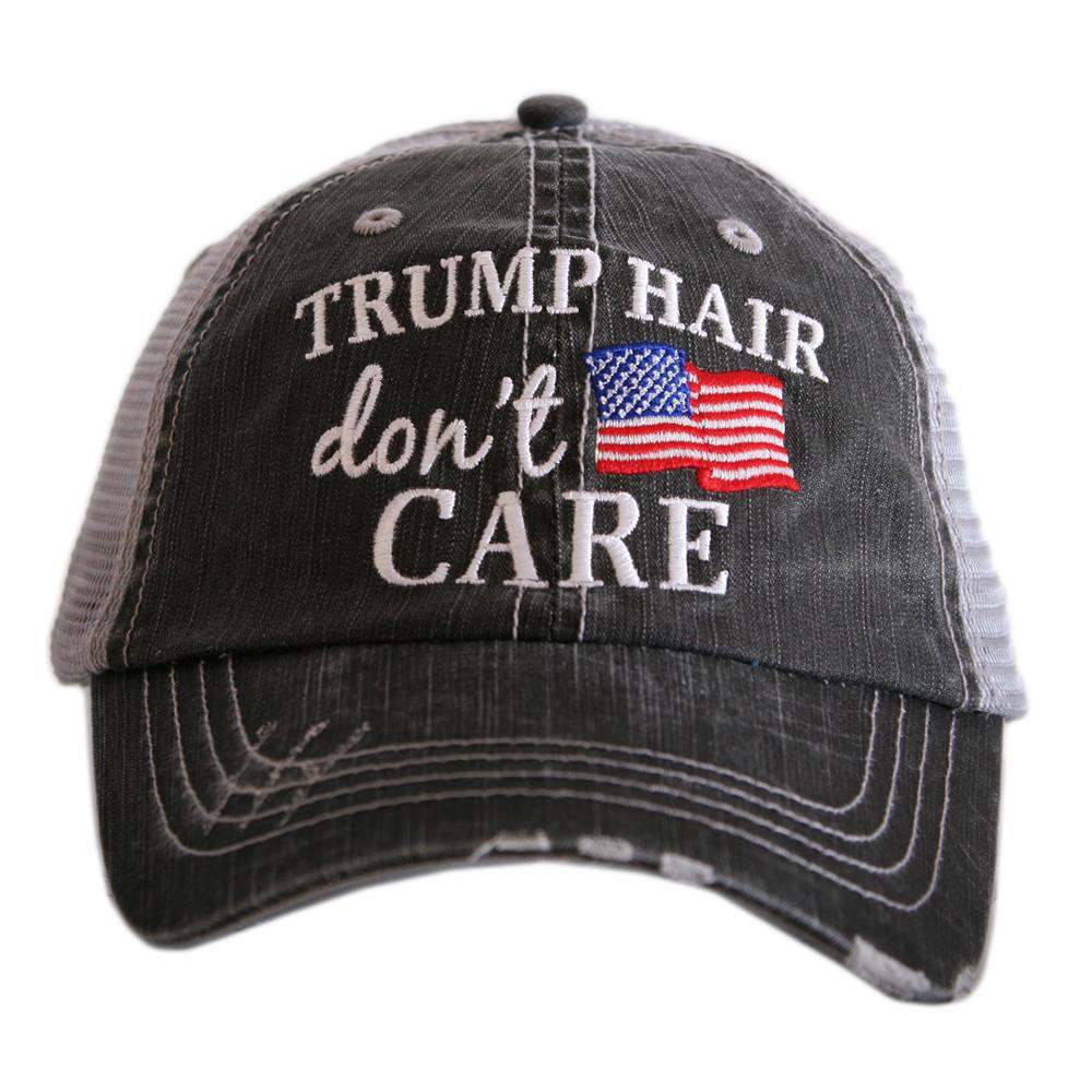 Trump Hair, Don't Care Denim Trucker Hat