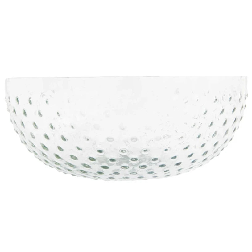 Recycled Glass Hobnail Low Bowl - 8.25