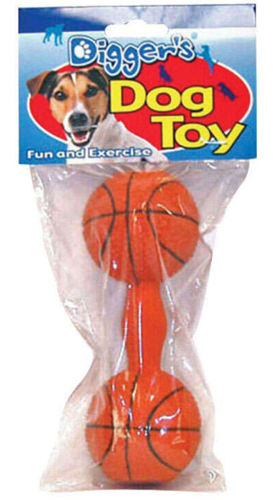 Digger's Rubber Basketball Dumbbell Dog Toy