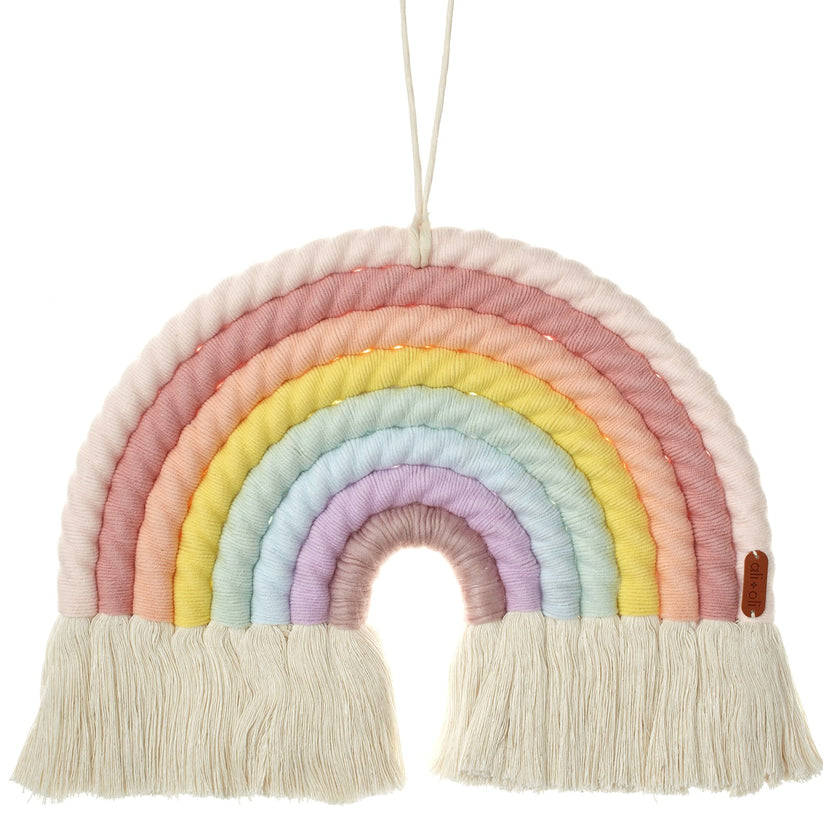 Ali + Oli Pastel Macrame Rainbow Wall Decor