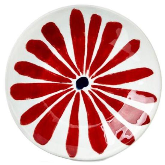 Groovy Red Flower Appetizer Plate - 7