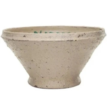 Hand-Painted Patterned Terracotta Bowl - 16.5