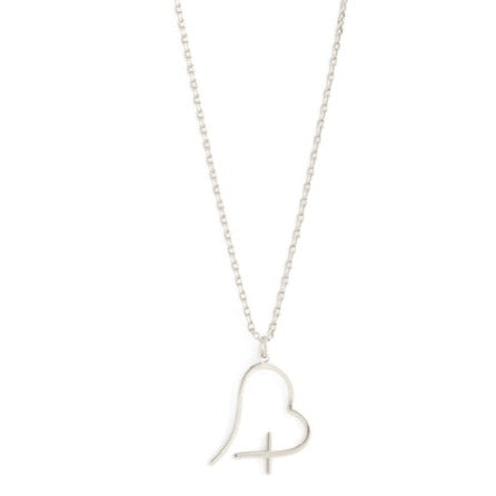 Free-Form Heart & Cross Necklace