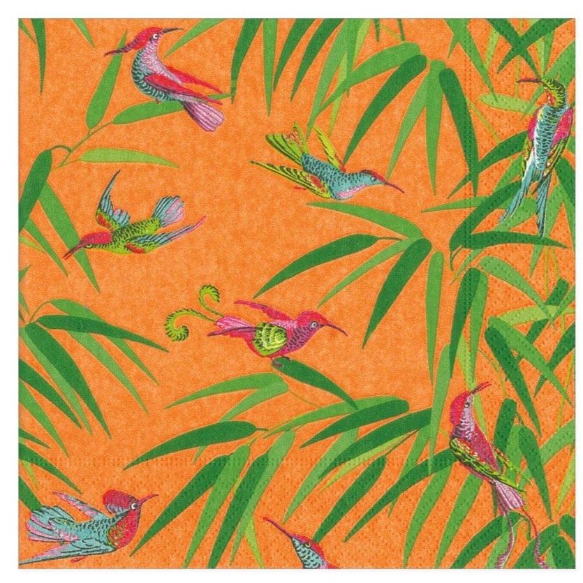 Birds in Paradise (Orange) Paper Napkins