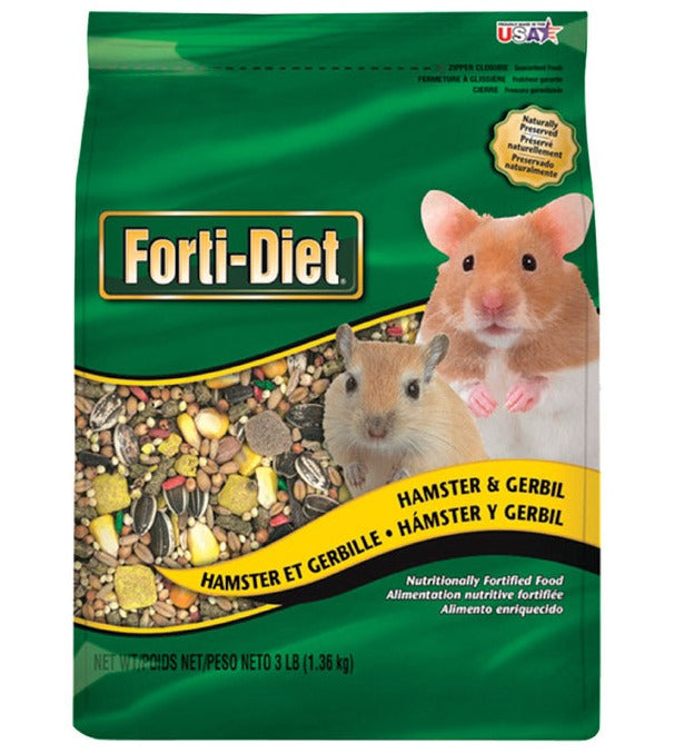 Forti-Diet Natural Pellets Gerbil & Hamster Food - 3 lb.