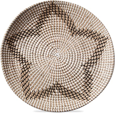 Decorative Woven Seagrass Floral Design Bowl - 18