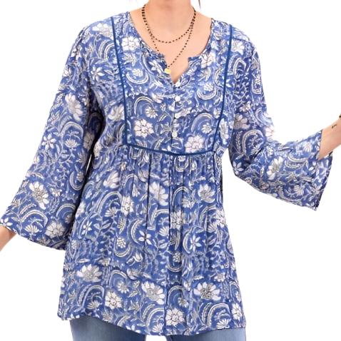 Jasmine Blue Bohemian Tunic