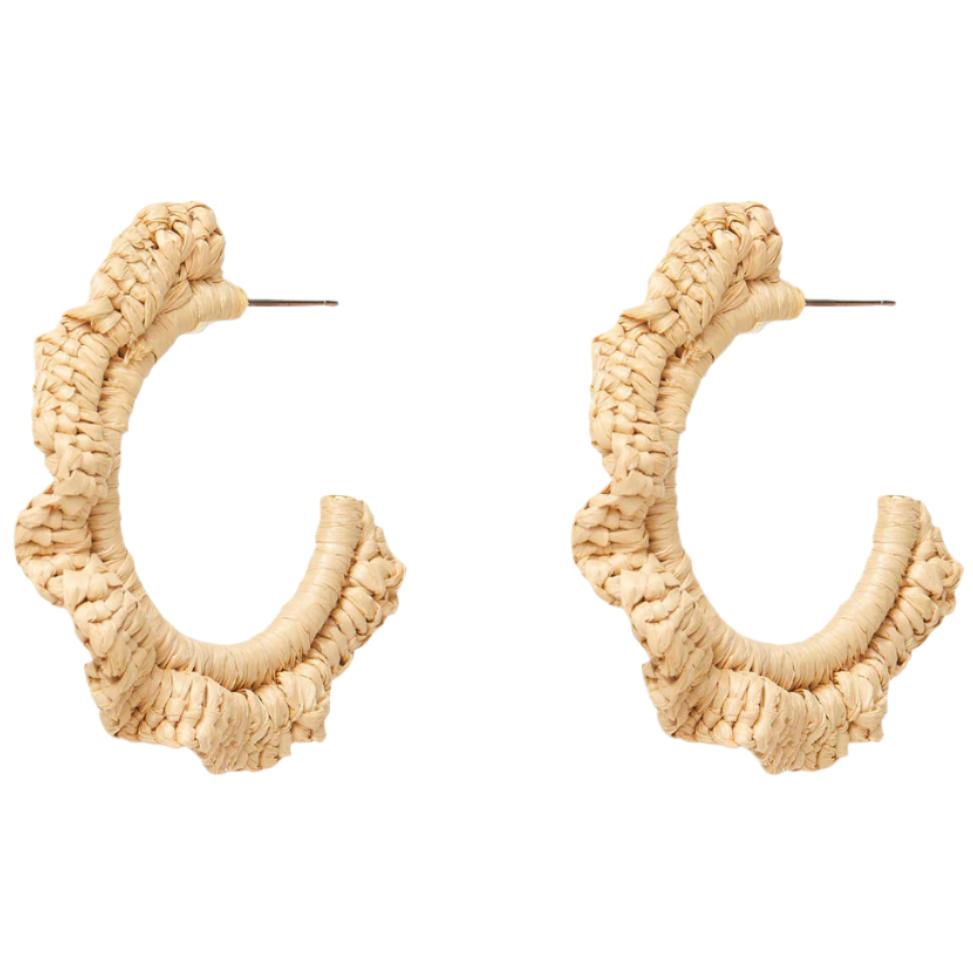 Lele Sadoughi Raffia Hoop Earrings