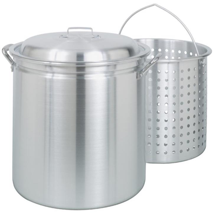 Bayou Classic Aluminum Stockpot w/ Inner Basket - 34 qt.