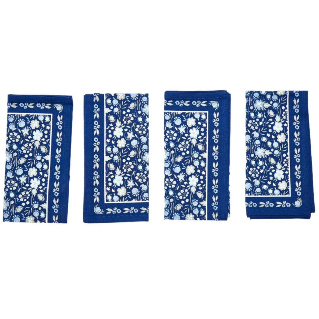 Blue Floral Cotton Napkins - 4 pc.