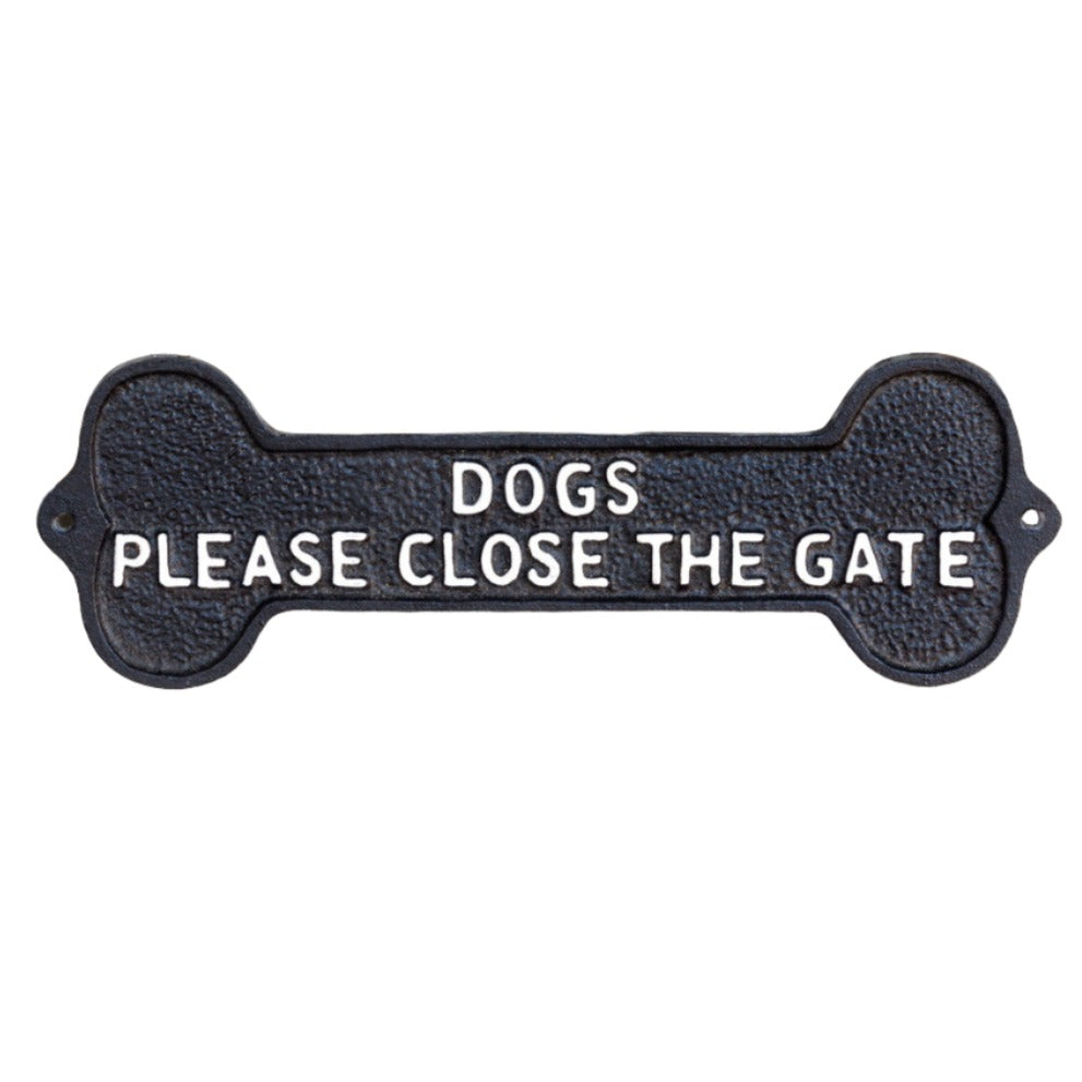 Please Close the Gate Dog Bone Sign - 13.25 x 4.25