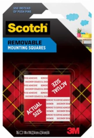 3M Scotch Double-Sided Foam Mounting Squares - 16 pc.