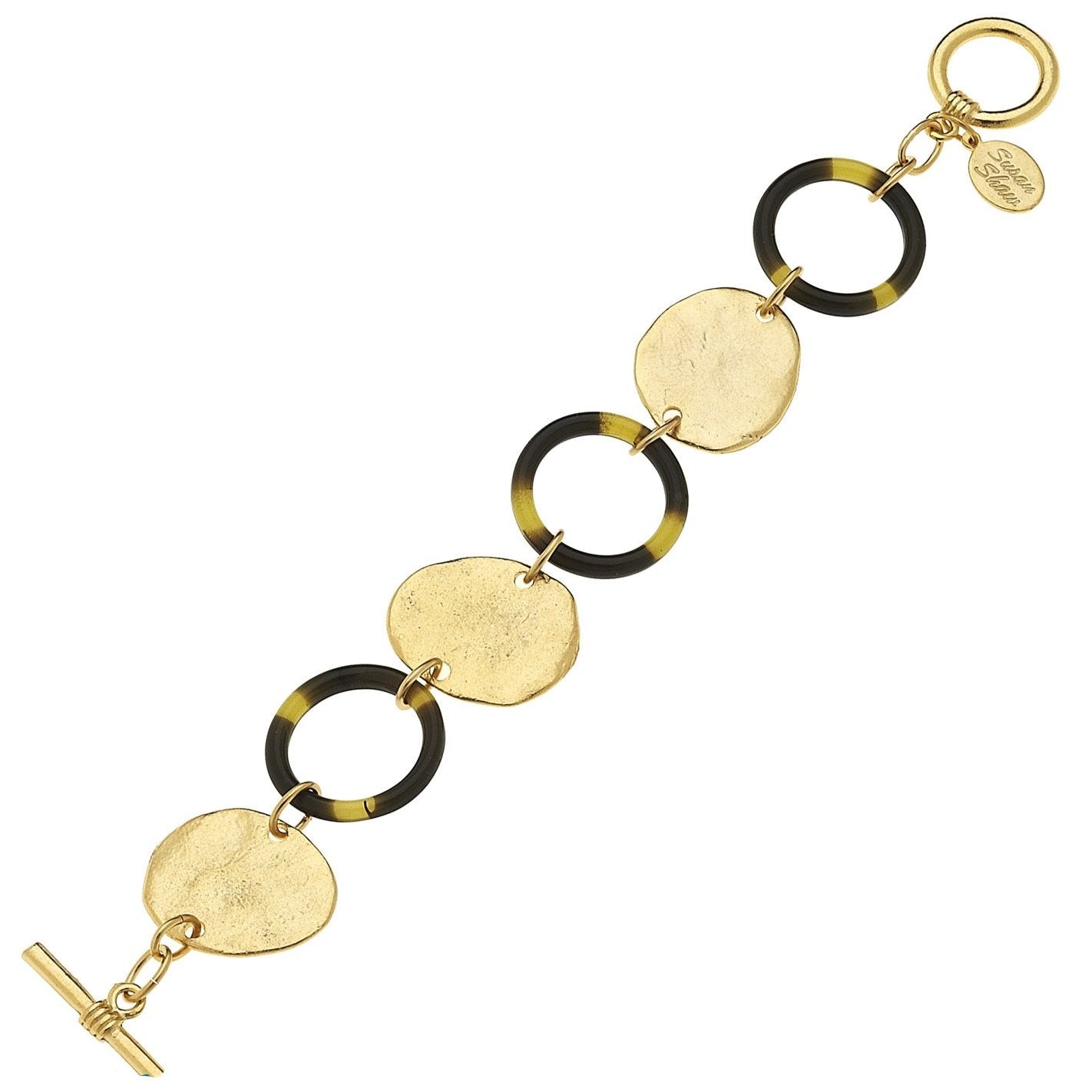 Susan Shaw Hammered Gold & Tortoise Ring Bracelet