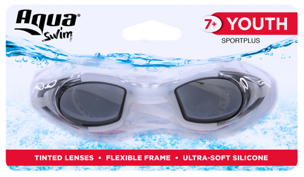 Aqua Swim Youth-Sized Silicone Swimming Goggles