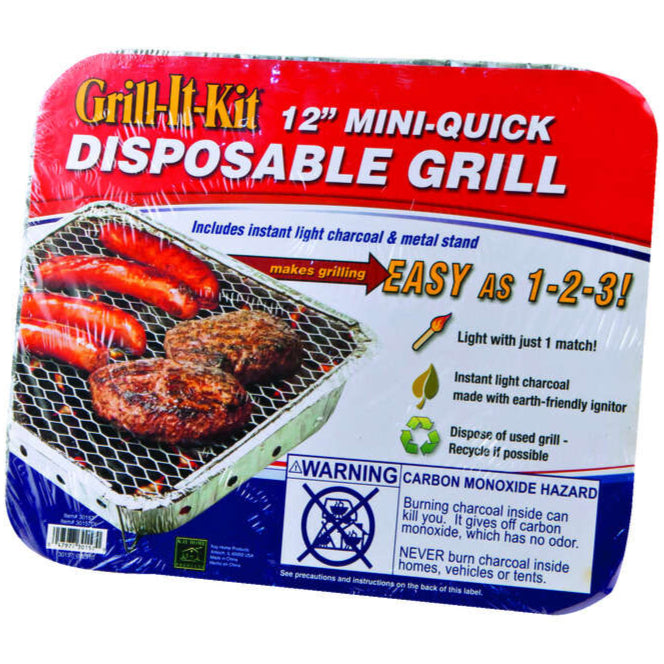 Grill-It-Kit Disposable Camping Grill Kit - 12