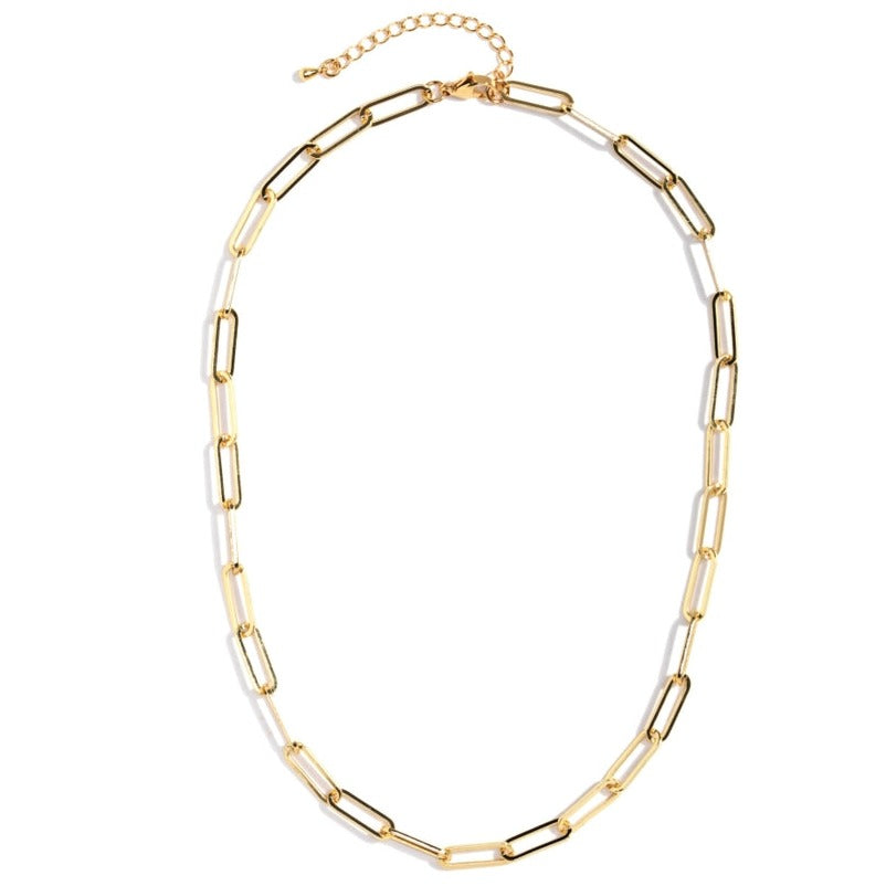 Large Plated Brass Link Chain Necklace