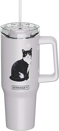 Serengeti Stainless Steel Cat Pattern Insulated Travel Mug - 40 oz.