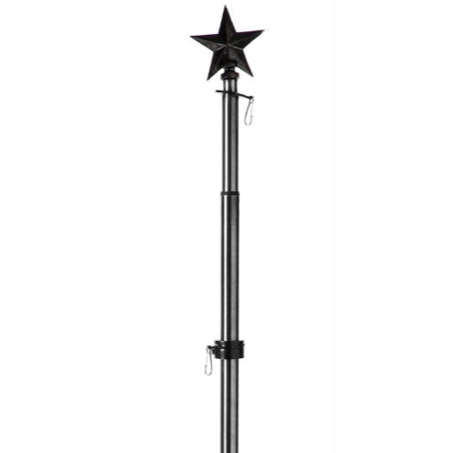 Black Star Metal Extendable Flagpole - 35 to 60