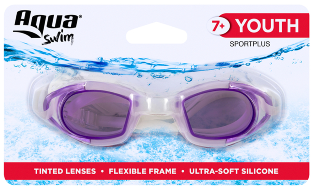 Aqua Swim Youth-Sized Silicone Swimming Goggles