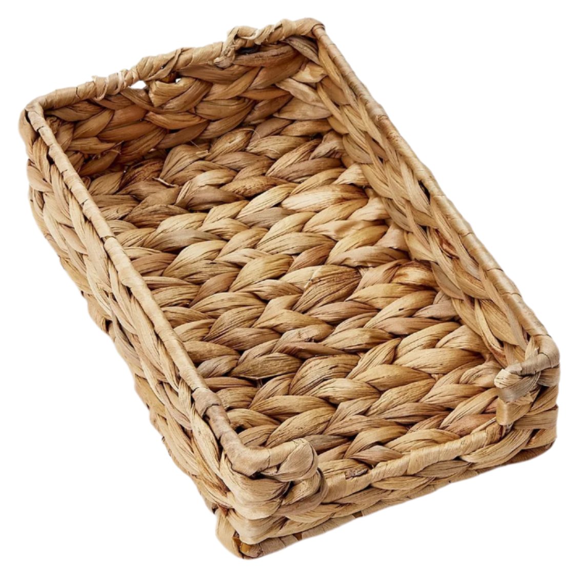 Fish Bone Weave Water Hyacinth Napkin & Utensil Holder