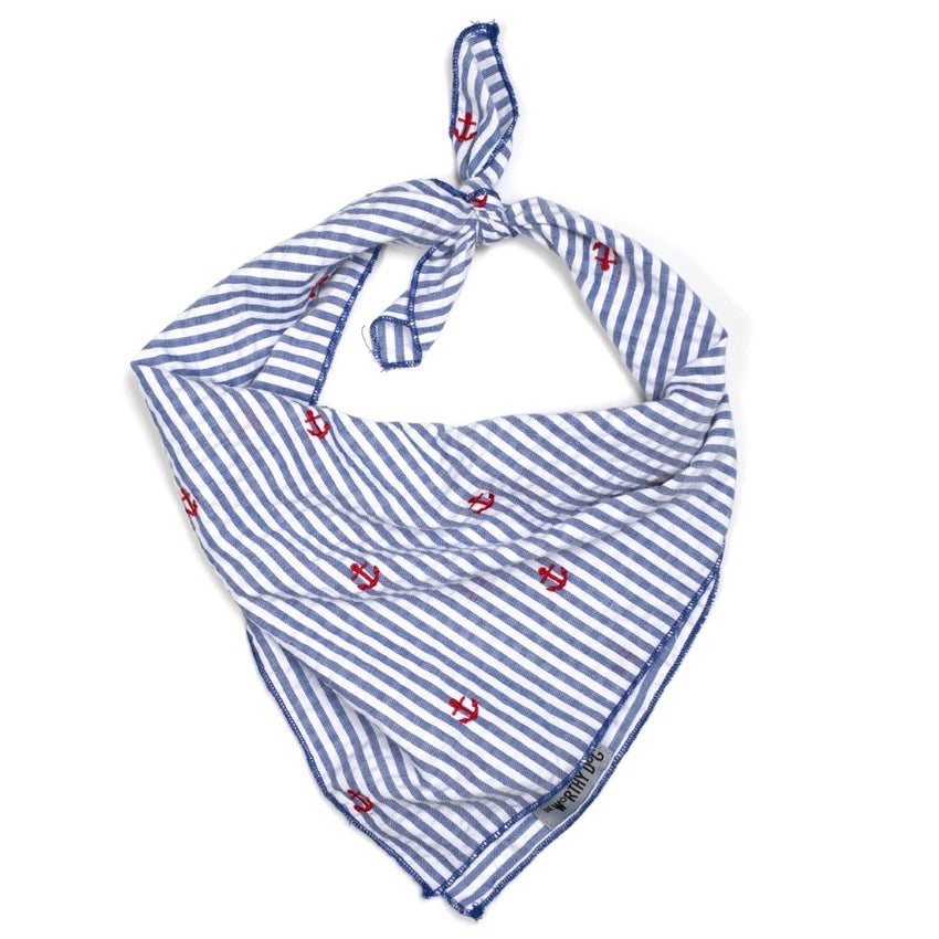 Worthy Dog Bandana - Navy Stripes