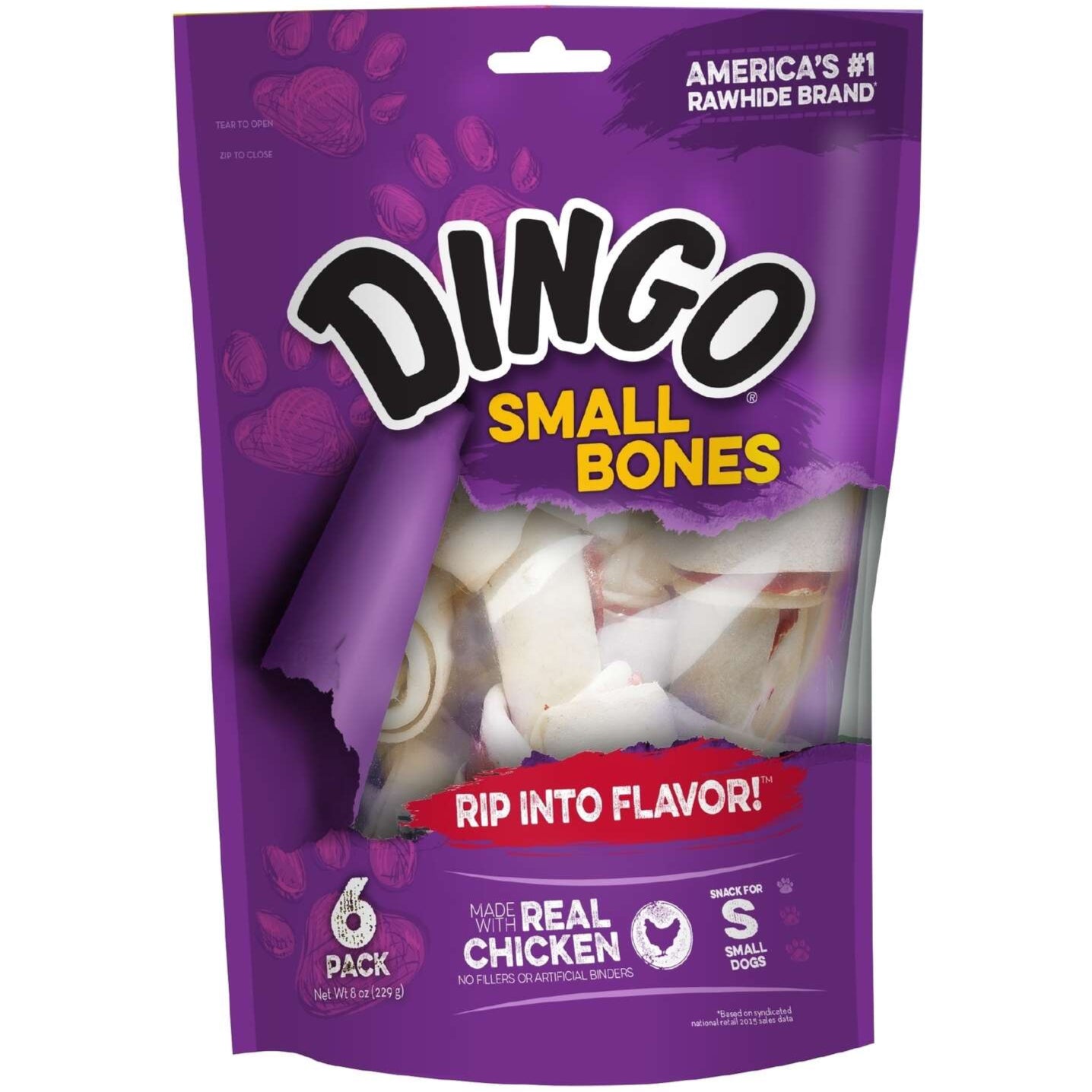 Dingo Small Rawhide Chews (Chicken) - 6 pc.