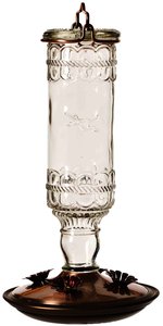 Perky-Pet Amber Antique Bottle Hummingbird Feeder - 10 oz.