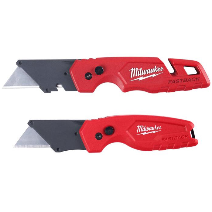 Milwaukee Fastback Press-&-Flip Folding Utility Knives - 2 pc.