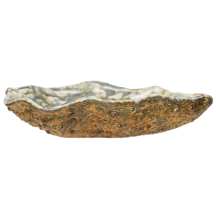 Stoneware Shell Dish w/ Reactive Glaze - 4.25 x 5.75