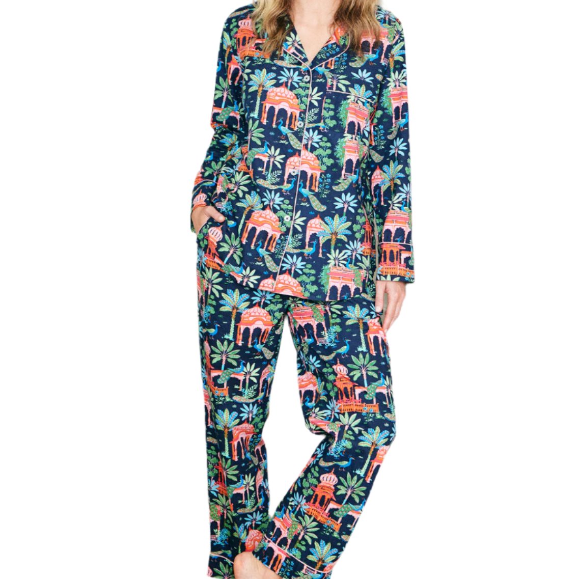 Printfresh Peacock Palace Long Pajama Set