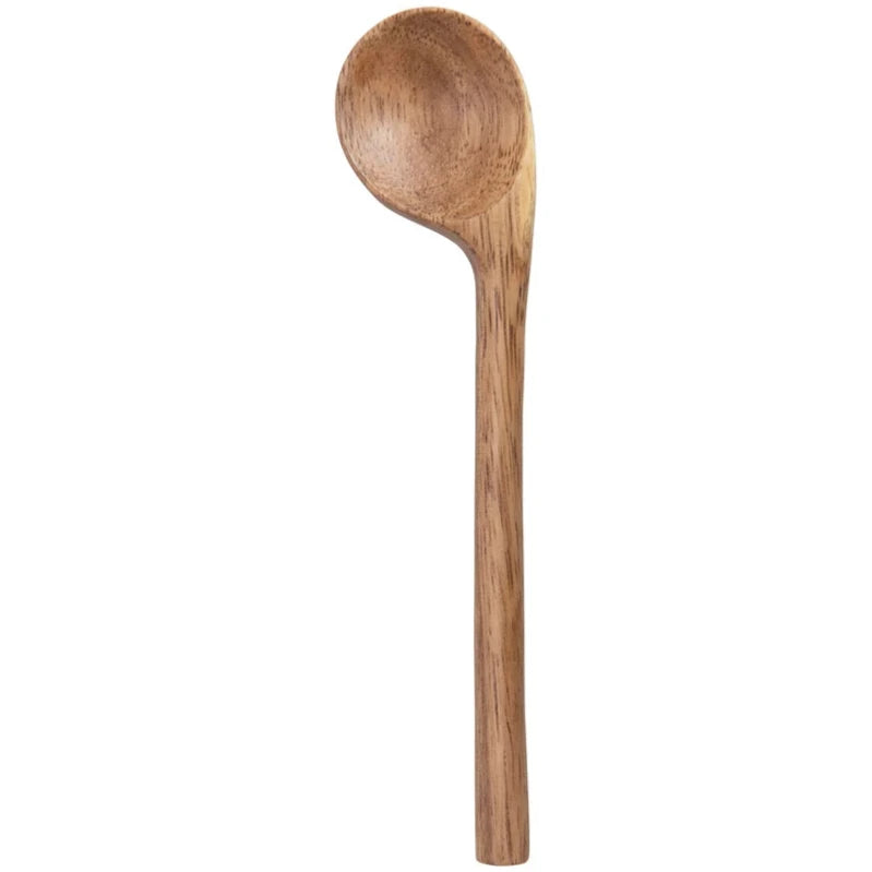 Hand-Carved Angled Acacia Wood Spoon - 7