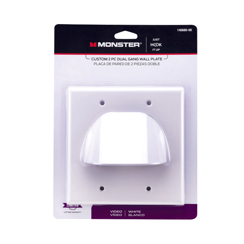 Monster 2G Plastic Home Theater Wall Plate 2 Piece - White