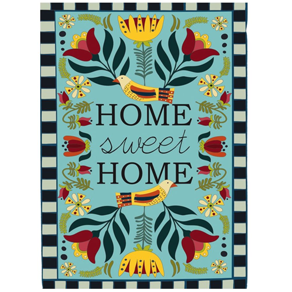 Homespun Home Sweet Home Linen House Flag - 28 x 44