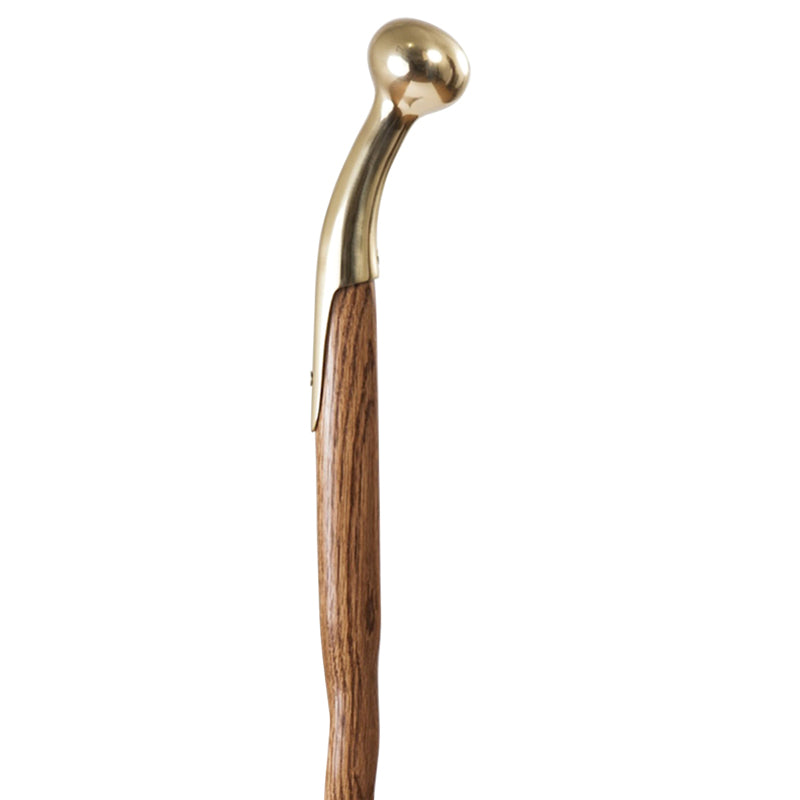 Brazos Twisted Oak Cane w/ Brass Hammed Top - 37