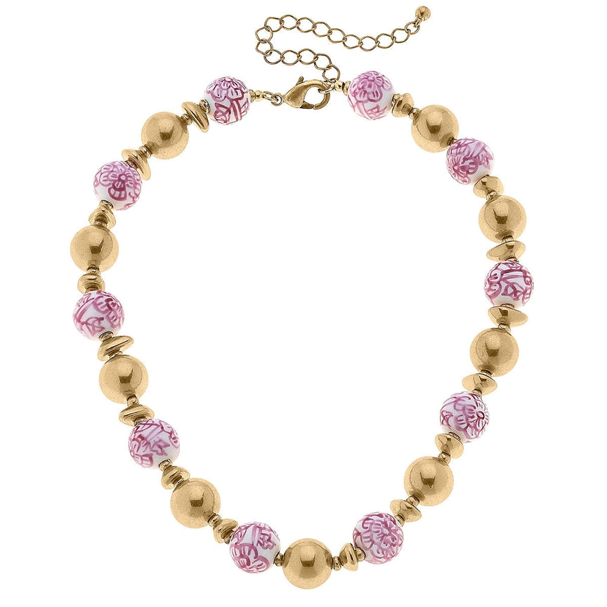 Regina Chinoiserie & Ball Bead Necklace