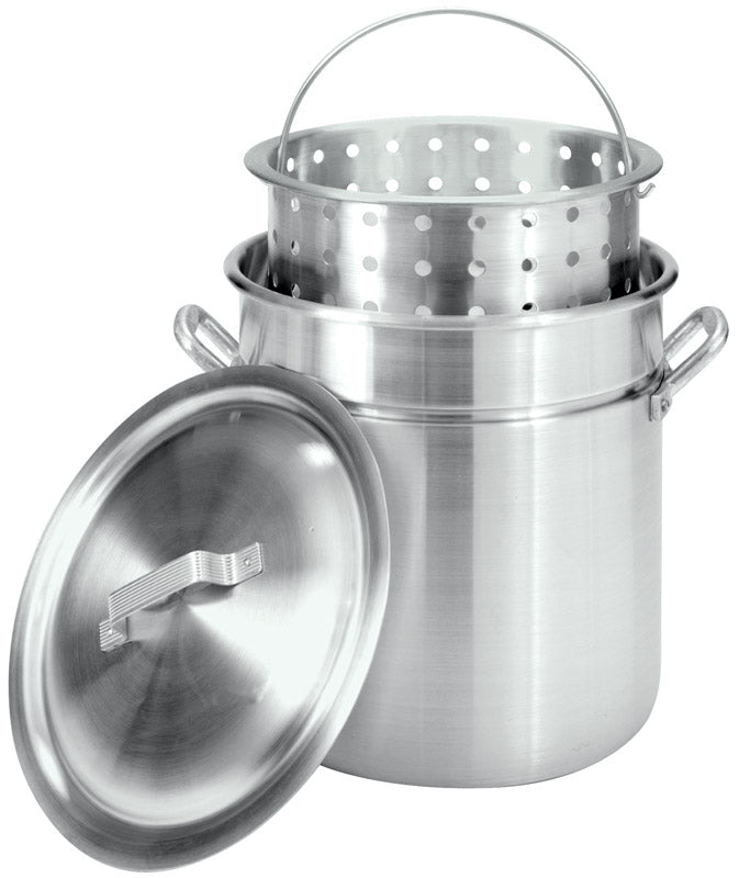 Bayou Classic Aluminum Stockpot w/ Inner Basket - 42 qt.