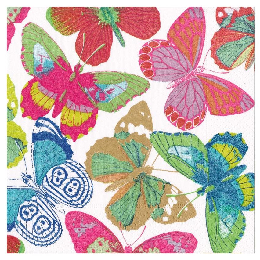 Bright Butterflies Paper Luncheon Napkins