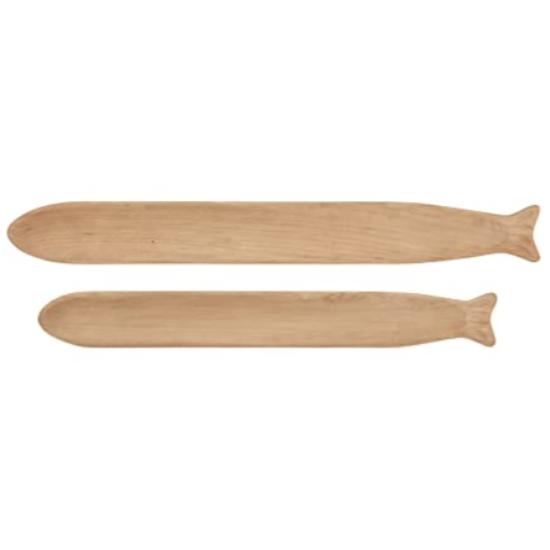 Paulownia Pine Wood Elongated Fish Trays