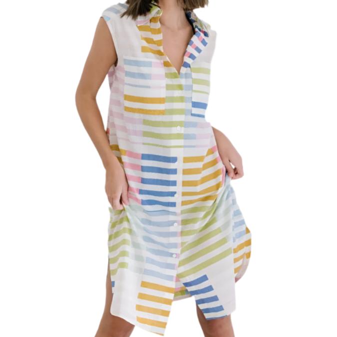 Sunshine Tienda Bay Dress (Colorful Stripe)