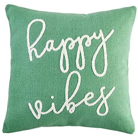 Mud Pie Happy Vibes Dhurrie Throw Pillow - 22 x 22