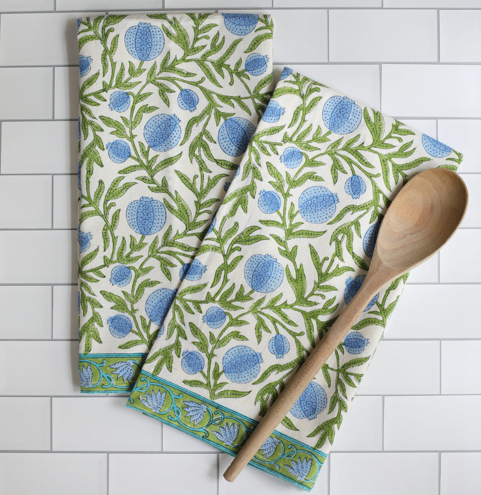 Pacific & Rose Block-Printed Kitchen Towels - 2 pc.