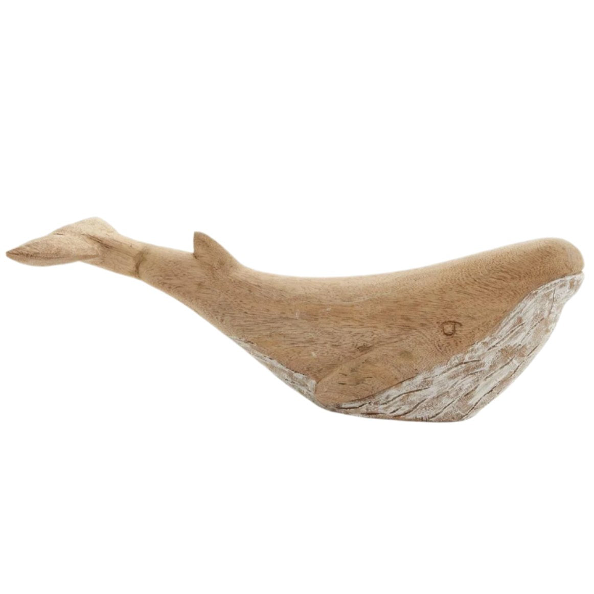 Hand-Carved Mango Wood Blue Whale Figure - 20