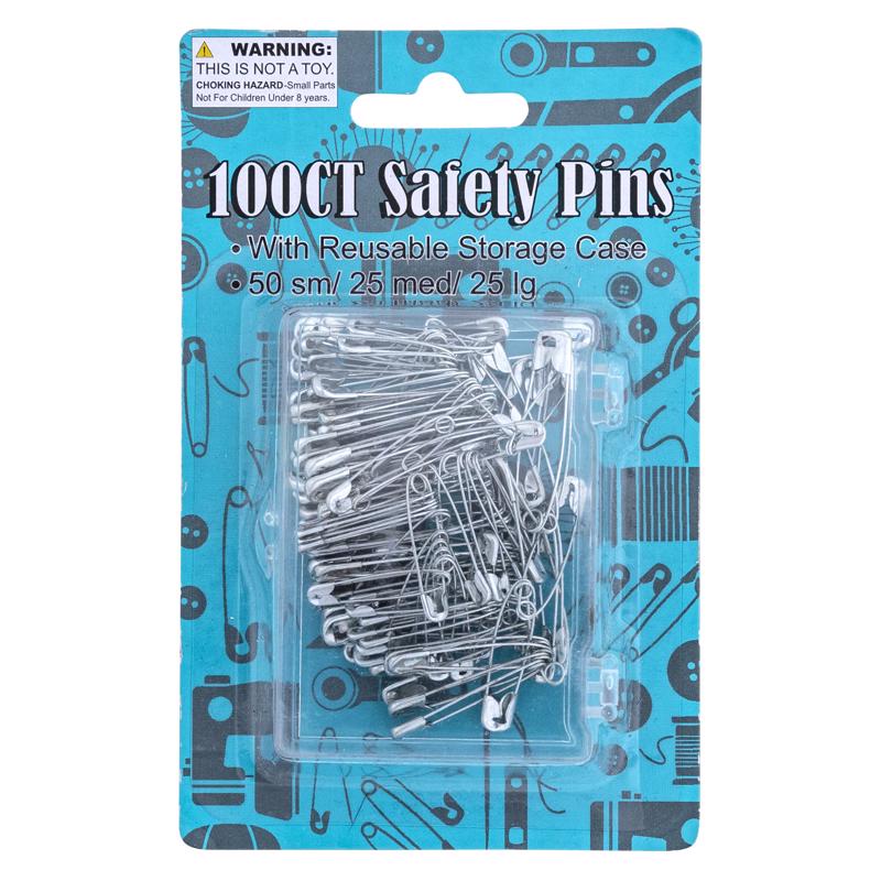 Regent Assorted Safety Pins with Case - 100 pc.